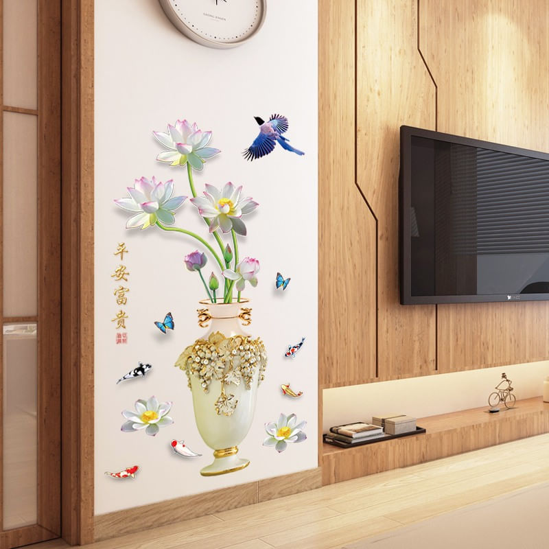 Casa si Gradina - Decoratiuni - Stickere decorative - Sticker decorativ, Vaza cu flori, 115 cm, 759STK - Infinity.ro