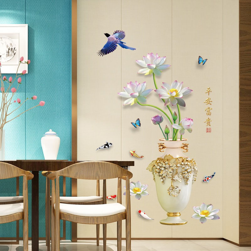 Casa si Gradina - Decoratiuni - Stickere decorative - Sticker decorativ, Vaza cu flori, 115 cm, 759STK - Infinity.ro