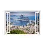 Casa si Gradina - Decoratiuni - Stickere decorative - Sticker decorativ, Fereastra 3D, Rio de Janeiro, 85 cm, 583STK - Infinity.ro