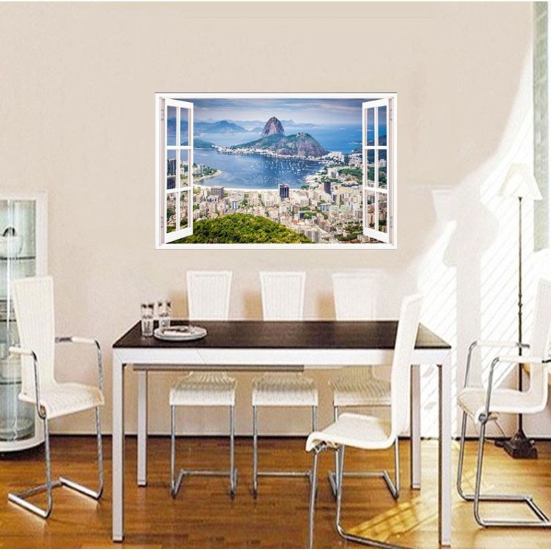 Casa si Gradina - Decoratiuni - Stickere decorative - Sticker decorativ, Fereastra 3D, Rio de Janeiro, 85 cm, 583STK - Infinity.ro