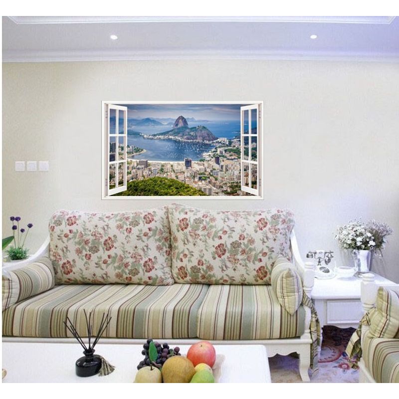 Casa si Gradina - Decoratiuni - Stickere decorative - Sticker decorativ, Fereastra 3D, Rio de Janeiro, 85 cm, 583STK - Infinity.ro