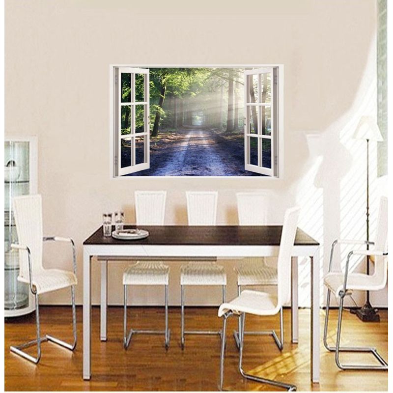 Casa si Gradina - Decoratiuni - Stickere decorative - Sticker decorativ, Fereastra 3D, Padure, 85 cm, 517STK - Infinity.ro