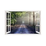 Casa si Gradina - Decoratiuni - Stickere decorative - Sticker decorativ, Fereastra 3D, Padure, 85 cm, 517STK - Infinity.ro