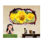 Casa si Gradina - Decoratiuni - Stickere decorative - Sticker decorativ, Gaura in perete 3D, floarea soarelui, 85 cm, 336STK-1 - Infinity.ro