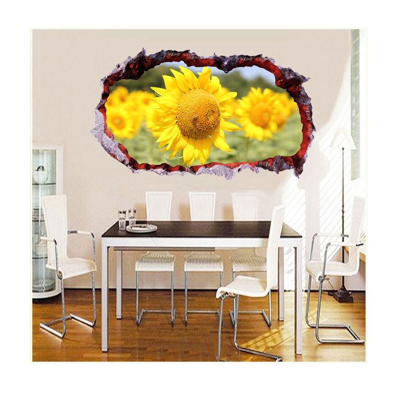 Casa si Gradina - Decoratiuni - Stickere decorative - Sticker decorativ, Gaura in perete 3D, floarea soarelui, 85 cm, 336STK-1 - Infinity.ro