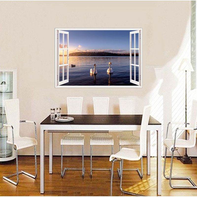 Casa si Gradina - Decoratiuni - Stickere decorative - Sticker decorativ, Fereastra 3D, Ocean, 85 cm, 555STK - Infinity.ro