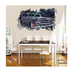 Casa si Gradina - Decoratiuni - Stickere decorative - Sticker decorativ, Gaura in perete 3D, Masina, 80 cm, 1007STK-2 - Infinity.ro