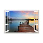 Casa si Gradina - Decoratiuni - Stickere decorative - Sticker decorativ, Fereastra 3D, Apa, 85 cm, 530STK - Infinity.ro