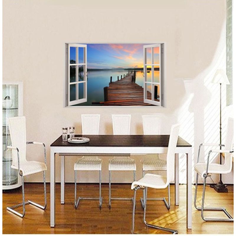 Casa si Gradina - Decoratiuni - Stickere decorative - Sticker decorativ, Fereastra 3D, Apa, 85 cm, 530STK - Infinity.ro
