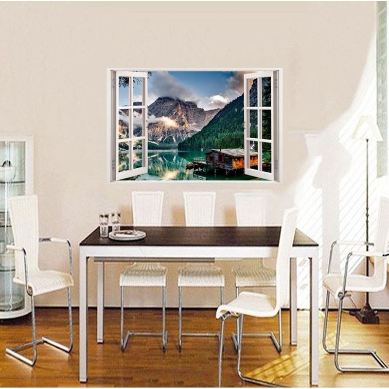 Casa si Gradina - Decoratiuni - Stickere decorative - Sticker decorativ, Fereastra 3D, Apa, 85 cm, 534STK - Infinity.ro