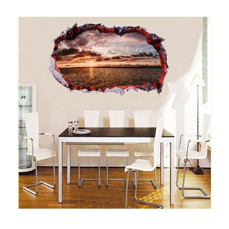Casa si Gradina - Decoratiuni - Stickere decorative - Sticker decorativ, Gaura in perete 3D, Ocean, 85 cm, 335STK-1 - Infinity.ro