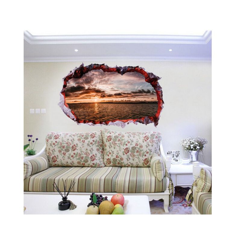 Casa si Gradina - Decoratiuni - Stickere decorative - Sticker decorativ, Gaura in perete 3D, Ocean, 85 cm, 335STK-1 - Infinity.ro