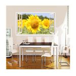 Casa si Gradina - Decoratiuni - Stickere decorative - Sticker decorativ, Fereastra 3D, floarea soarelui, 85 cm, 336STK - Infinity.ro