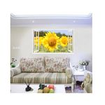 Casa si Gradina - Decoratiuni - Stickere decorative - Sticker decorativ, Fereastra 3D, floarea soarelui, 85 cm, 336STK - Infinity.ro