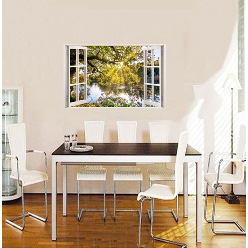 Casa si Gradina - Decoratiuni - Stickere decorative - Sticker decorativ, Fereastra 3D, Lac, 85 cm, 524STK - Infinity.ro