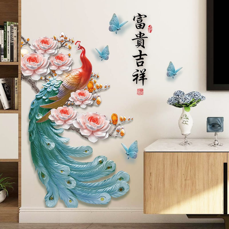 Casa si Gradina - Decoratiuni - Stickere decorative - Sticker decorativ, Paun, 100 cm, 749STK - Infinity.ro