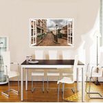 Casa si Gradina - Decoratiuni - Stickere decorative - Sticker decorativ, Fereastra 3D, Oras, 85 cm, 564STK - Infinity.ro