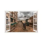 Casa si Gradina - Decoratiuni - Stickere decorative - Sticker decorativ, Fereastra 3D, Oras, 85 cm, 564STK - Infinity.ro