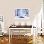 Casa si Gradina - Decoratiuni - Stickere decorative - Sticker decorativ, Fereastra 3D, Iarna, 85 cm, 698STK - Infinity.ro