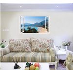 Casa si Gradina - Decoratiuni - Stickere decorative - Sticker decorativ, Fereastra 3D, Plaja, 85 cm, 576STK - Infinity.ro