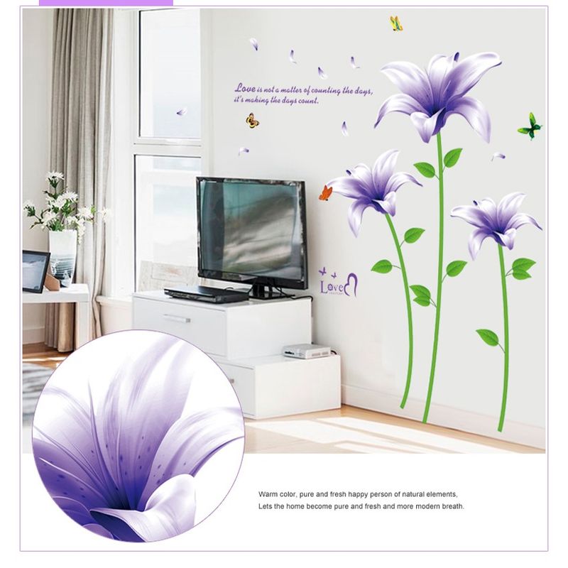 Casa si Gradina - Decoratiuni - Stickere decorative - Sticker decorativ, flori mov, 170 cm, 739STK - Infinity.ro