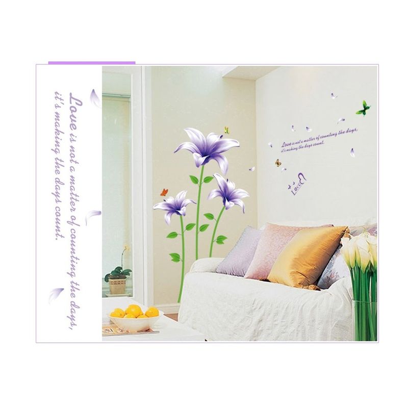 Casa si Gradina - Decoratiuni - Stickere decorative - Sticker decorativ, flori mov, 170 cm, 739STK - Infinity.ro
