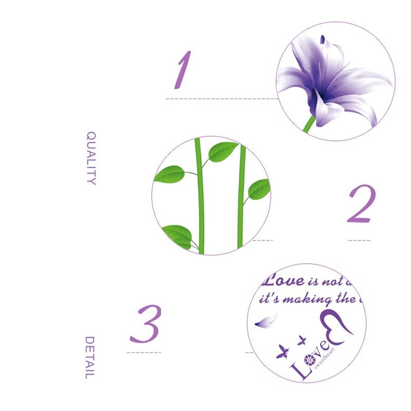 Casa si Gradina - Decoratiuni - Stickere decorative - Sticker decorativ, flori mov, 170 cm, 739STK - Infinity.ro