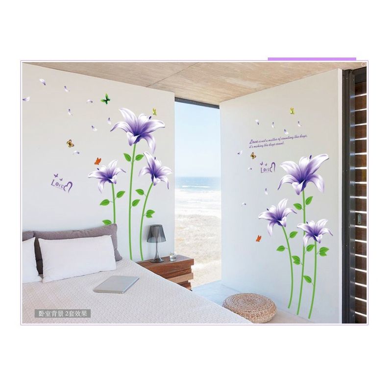 Casa si Gradina - Decoratiuni - Stickere decorative - Sticker decorativ, flori mov, 170 cm, 739STK - Infinity.ro