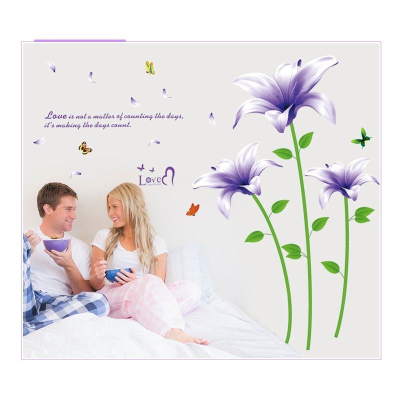 Casa si Gradina - Decoratiuni - Stickere decorative - Sticker decorativ, flori mov, 170 cm, 739STK - Infinity.ro