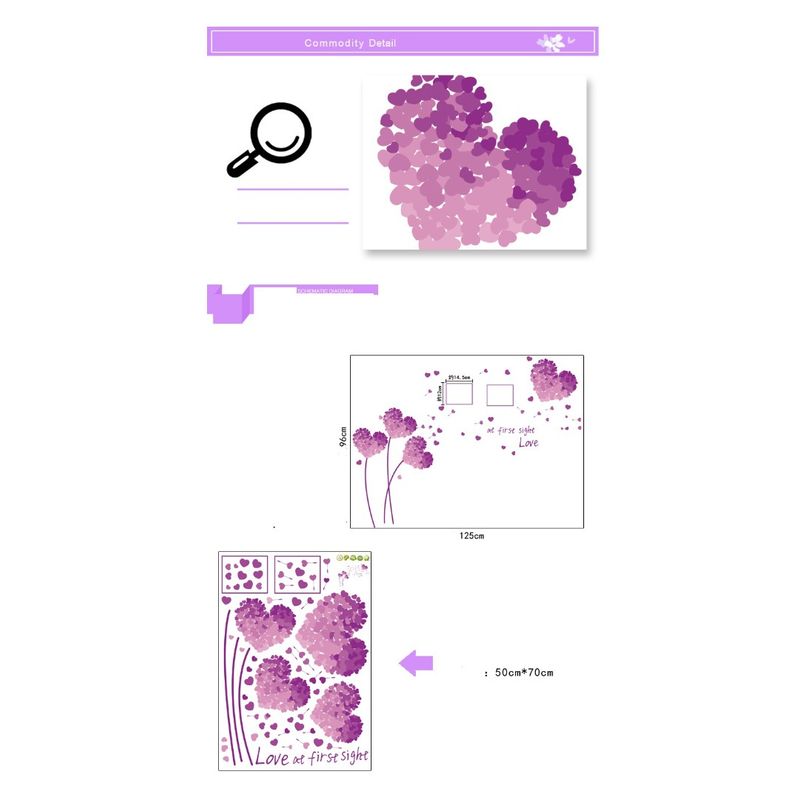 Casa si Gradina - Decoratiuni - Stickere decorative - Sticker decorativ, flori mov, 125 cm, 703STK - Infinity.ro