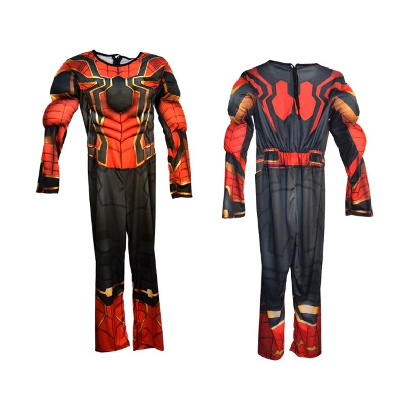 Jucarii, Copii si Bebe - Jucarii si jocuri - Jucarii de rol - Masti si costume copii - Set costum Iron Spiderman cu muschi si masca LED pentru baieti 100-110 cm 3-5 ani - Infinity.ro