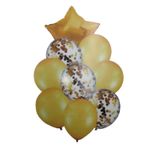 Casa si Gradina - Decoratiuni - Decoratiuni petrecere - Baloane - Buchet 9 baloane din latex cu confetti Magic Star Yellow - Infinity.ro