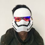 Jucarii, Copii si Bebe - Jucarii si jocuri - Jucarii de rol - Masti si costume copii - Masca Stormtrooper pentru copii, LED, marime universala, alba - Infinity.ro