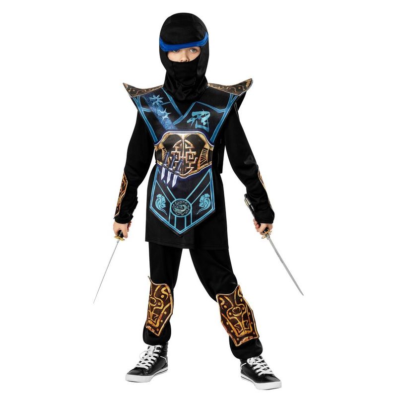 Jucarii, Copii si Bebe - Jucarii si jocuri - Jucarii de rol - Masti si costume copii - Costum ninja razboinic cu accesorii pentru baieti 3-4 ani 104 cm - Infinity.ro