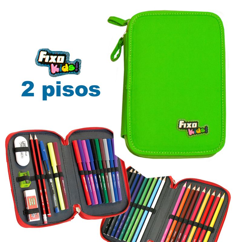 Carti si Birotica - Rechizite - Penare - Penar echipat Fixo Kids Verde - Infinity.ro