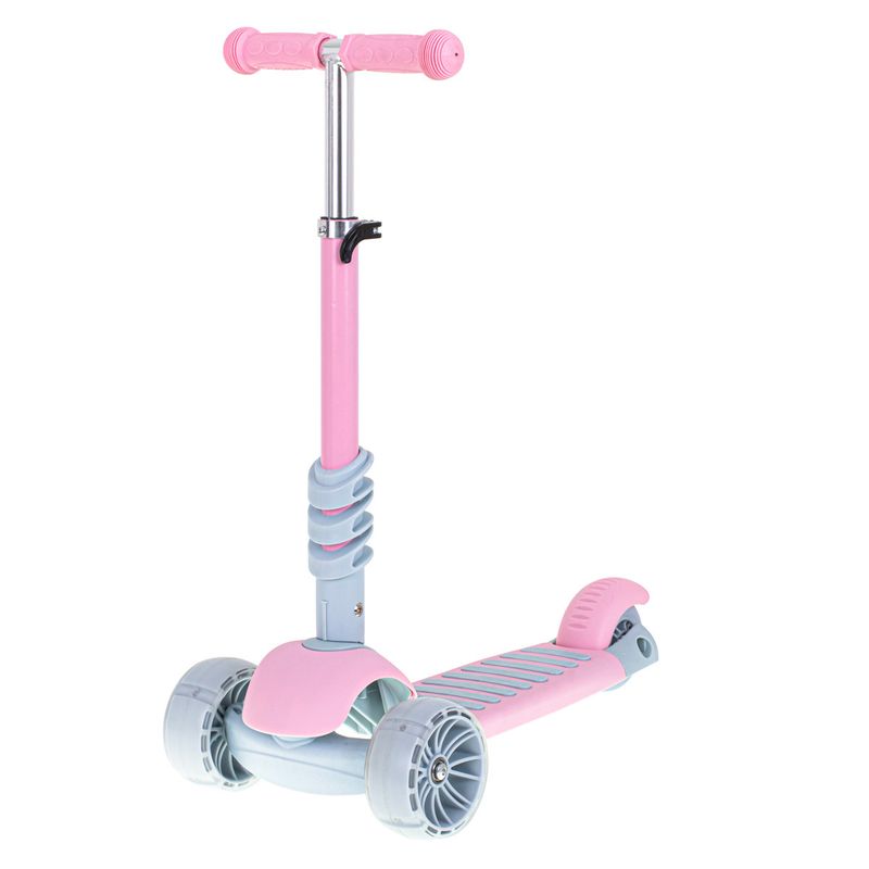 Jucarii, Copii si Bebe - Jucarii si jocuri - Jucarii de exterior - Triciclete - Tricicleta + Trotineta + Skateboard (3in1) roti iluminate LED - ROZ - Infinity.ro