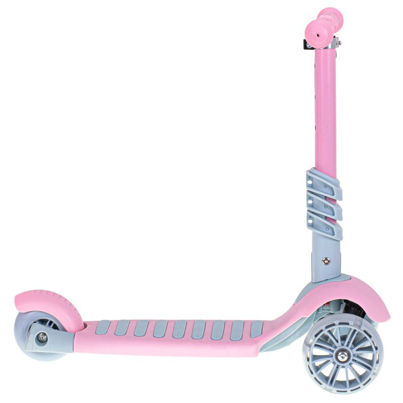 Jucarii, Copii si Bebe - Jucarii si jocuri - Jucarii de exterior - Triciclete - Tricicleta + Trotineta + Skateboard (3in1) roti iluminate LED - ROZ - Infinity.ro