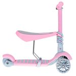 Jucarii, Copii si Bebe - Jucarii si jocuri - Jucarii de exterior - Triciclete - Tricicleta + Trotineta + Skateboard (3in1) roti iluminate LED - ROZ - Infinity.ro