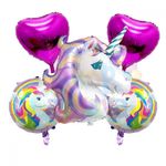 Casa si Gradina - Decoratiuni - Decoratiuni petrecere - Baloane - Buchet 5 baloane folie Unicorn - Infinity.ro