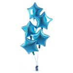 Casa si Gradina - Decoratiuni - Decoratiuni petrecere - Baloane - Buchet 10 baloane folie stele, Baby Shower Albastru , Stars Magic,18 inch - Infinity.ro