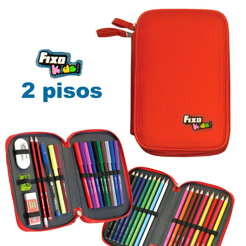 Carti si Birotica - Rechizite - Penare - Penar echipat Fixo Kids Rosu - Infinity.ro