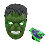 Jucarii, Copii si Bebe - Jucarii si jocuri - Jucarii de rol - Masti si costume copii - Set costum Hulk cu lansator si masca led pentru baiat 100-110 cm 3-5 ani - Infinity.ro