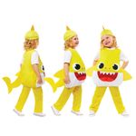 Jucarii, Copii si Bebe - Jucarii si jocuri - Jucarii de rol - Masti si costume copii - Costum Baby Shark pentru copii, galben 1-2 ani 92 cm - Infinity.ro