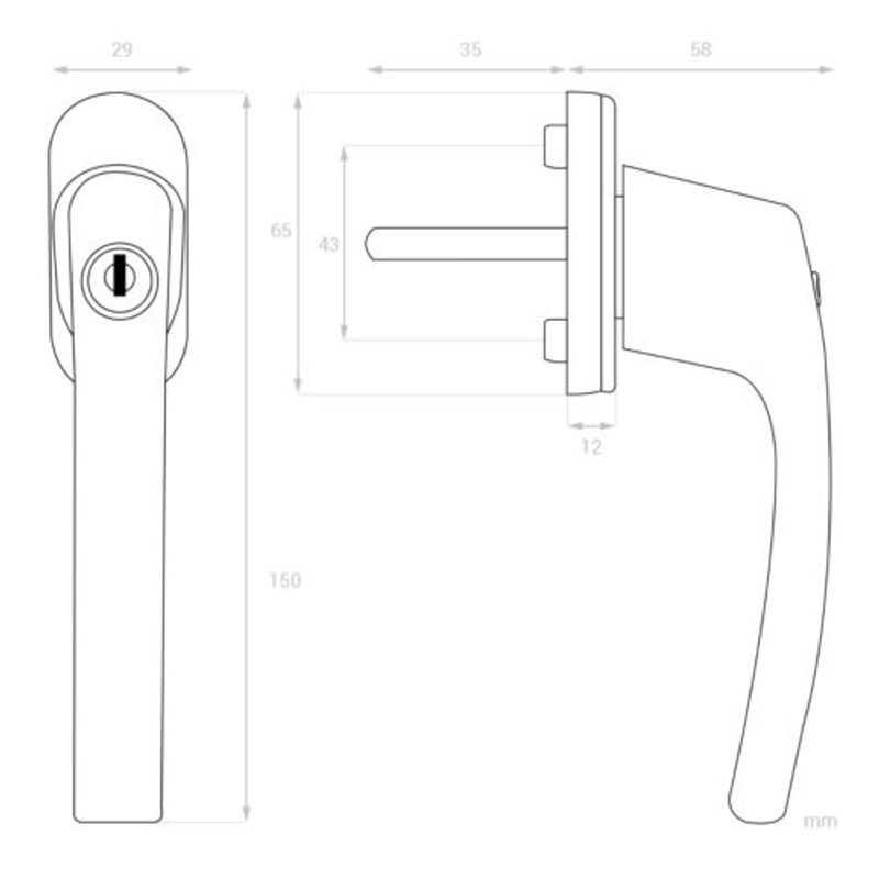 Casa si Gradina - Mobilier - Feronerie si accesorii mobila - Set 4 Manere pentru fereastra cu blocare, Kwmobile, Maro, Aluminiu, 41890 - Infinity.ro