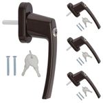 Casa si Gradina - Mobilier - Feronerie si accesorii mobila - Set 4 Manere pentru fereastra cu blocare, Kwmobile, Maro, Aluminiu, 41890 - Infinity.ro