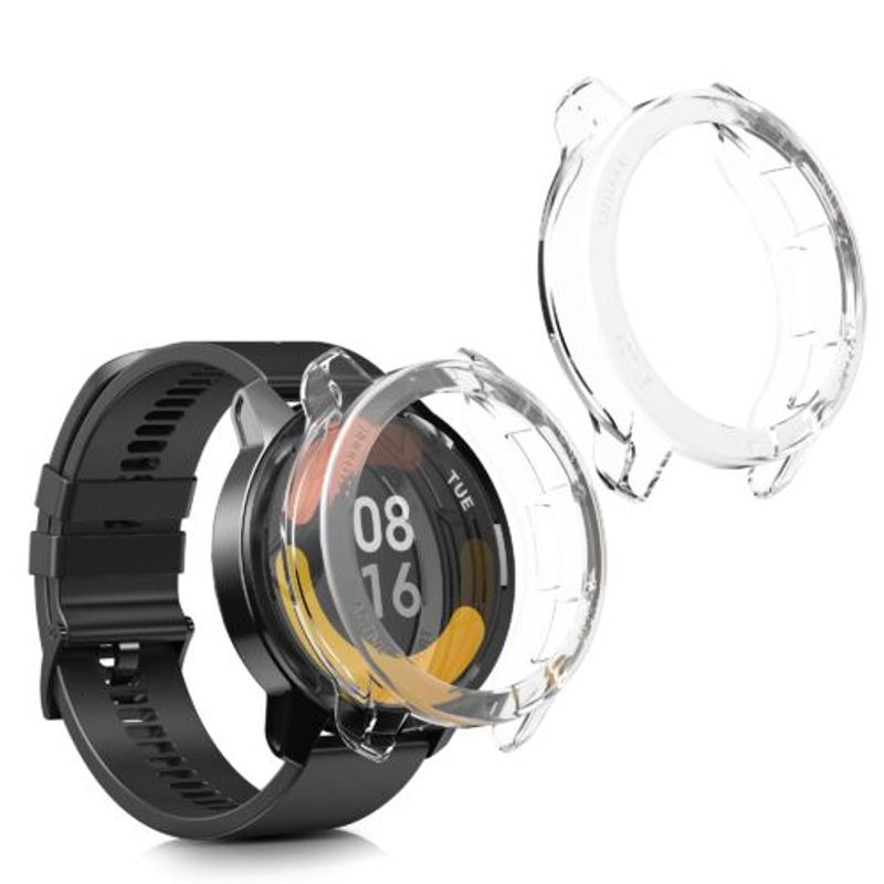 Laptop, Telefoane si Tablete - Wearables si gadgeturi - Wearables - Accesorii wearables - Set 2 huse pentru Xiaomi Watch S1 Active, Kwmobile, Transparent, Silicon, 58070.02 - Infinity.ro