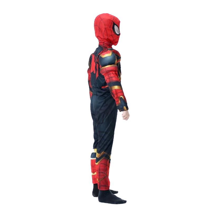 Jucarii, Copii si Bebe - Jucarii si jocuri - Jucarii de rol - Masti si costume copii - Set costum Iron Spiderman cu muschi si masca LED pentru baieti 120-130 cm 7-9 ani - Infinity.ro