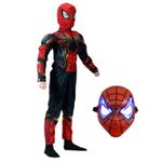Jucarii, Copii si Bebe - Jucarii si jocuri - Jucarii de rol - Masti si costume copii - Set costum Iron Spiderman cu muschi si masca LED pentru baieti 120-130 cm 7-9 ani - Infinity.ro