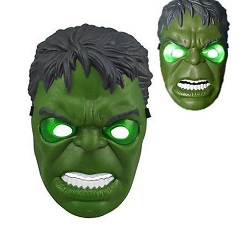 Jucarii, Copii si Bebe - Jucarii si jocuri - Jucarii de rol - Masti si costume copii - Masca Hulk cu lumini, pentru copii, 20 cm, verde - Infinity.ro