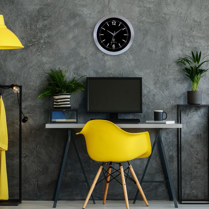 Casa si Gradina - Decoratiuni - Ceasuri - Ceas de perete cu aratator secunde si geam sticla, 30 x 4 cm, gri, 30 cm - Infinity.ro